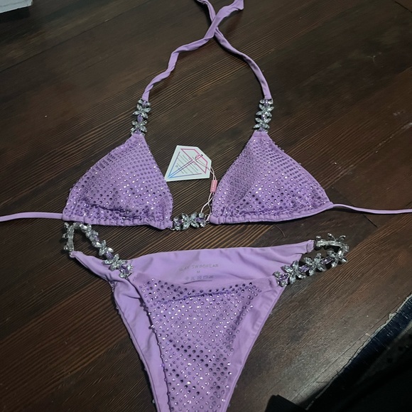 Lavender Rhinestone Bikini Set - Picture 5 of 5